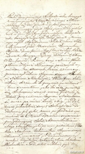 Notarial document drawn up before notary Stanisław Pyrowicz after the death of Jakub Lewin Szenwic in connection with the estate left by the deceased (source: State Archives in Płock, Kancelaria notariusza Stanisława Pyrowicza w Płocku, ref. no. 181/1864)